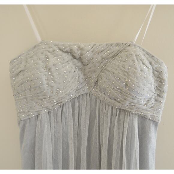 Y2K BCBG Strapless Tulle Rhinestone Gown Size 8 - Picture 4 of 8
